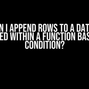 How can I append rows to a dataframe produced within a function based on a condition?